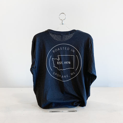 Our big Washington state logo on the back (White) of our Storm long sleeve logo t-shirt! Support 4 Seasons Coffee Roasters!